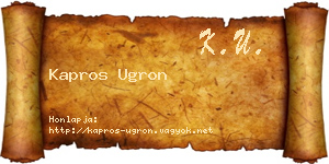 Kapros Ugron névjegykártya